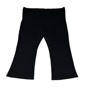 Universal Standard Women's Flare Leg Striped Heavyweight‎ Sweatpants Black 2XL